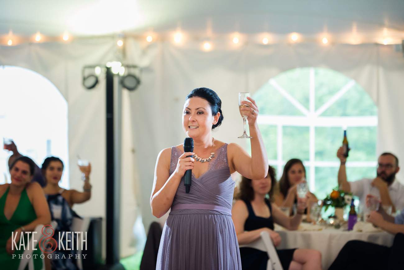 August,NH 48,NH Wedding,NH Wedding Photographer,New Hampshire wedding,Outdoorsy bride and groom,Waterville Valley wedding,White Mountain Wedding,Whites,waterville valley resort, Wedding toast in tent at Waterville Valley Resort