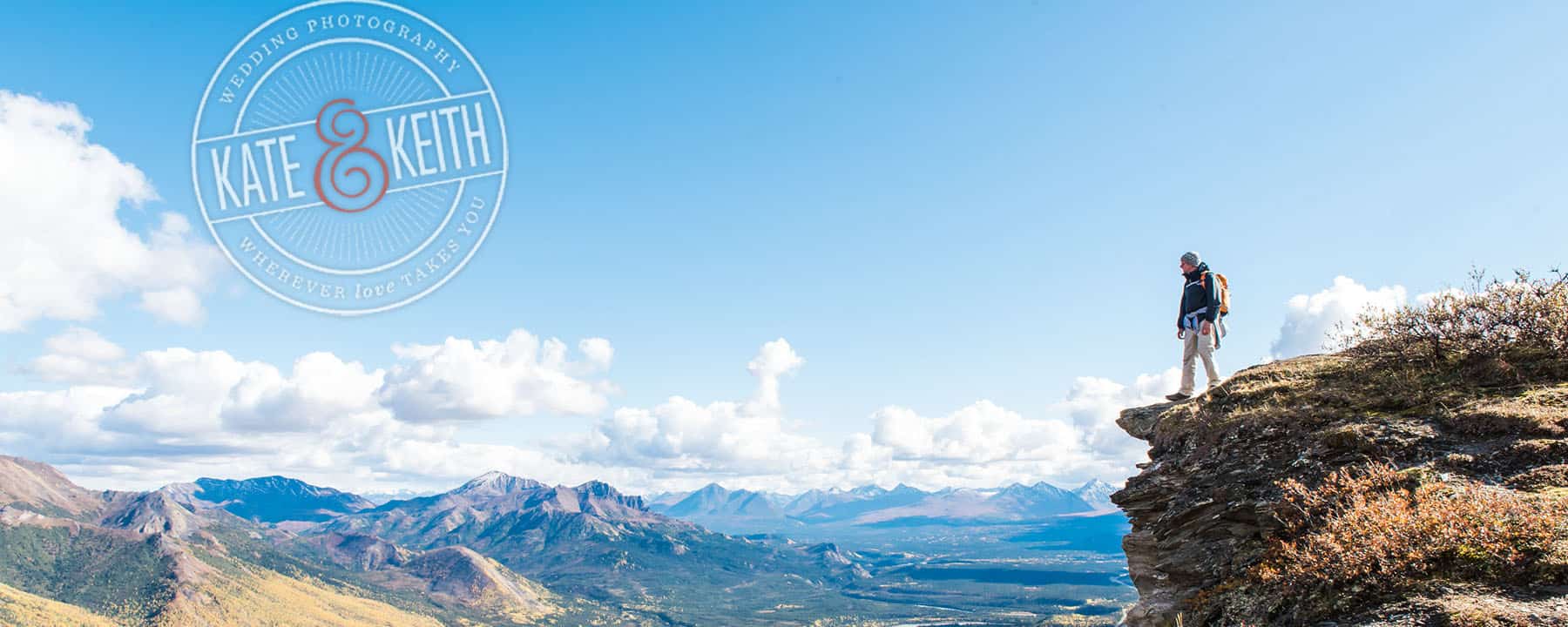 Wedding photographer hiking Alaska